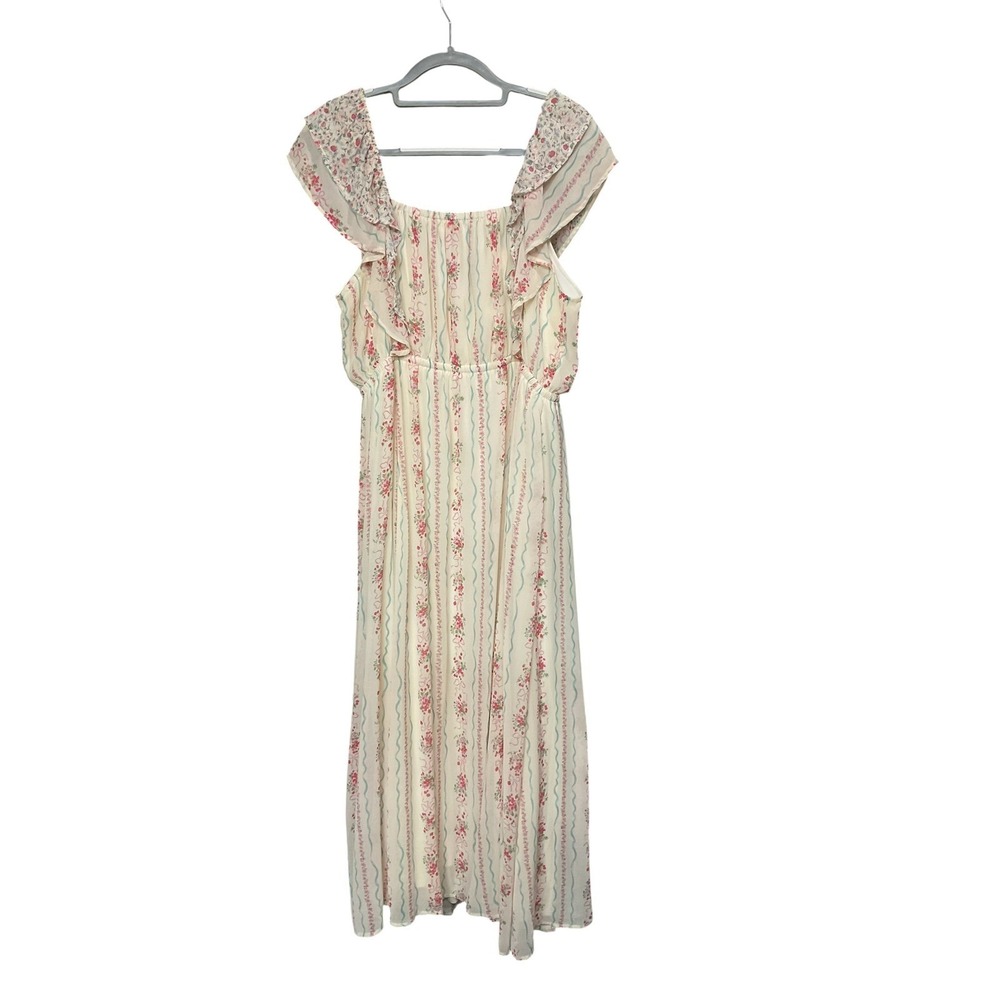 torrid Women's Ruffle Chiffon Cottagecore Sweetheart Neckline Midi Dress Sz XL - Picture 7 of 15